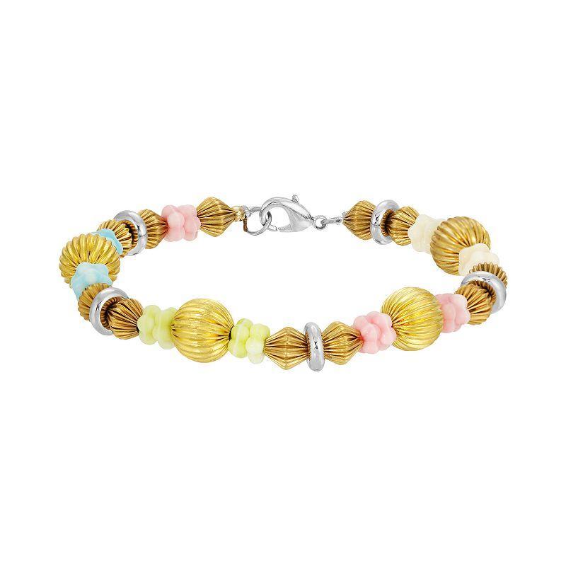 1928 Two Tone Flower Power Bracelet, Womens, Multi Product Image