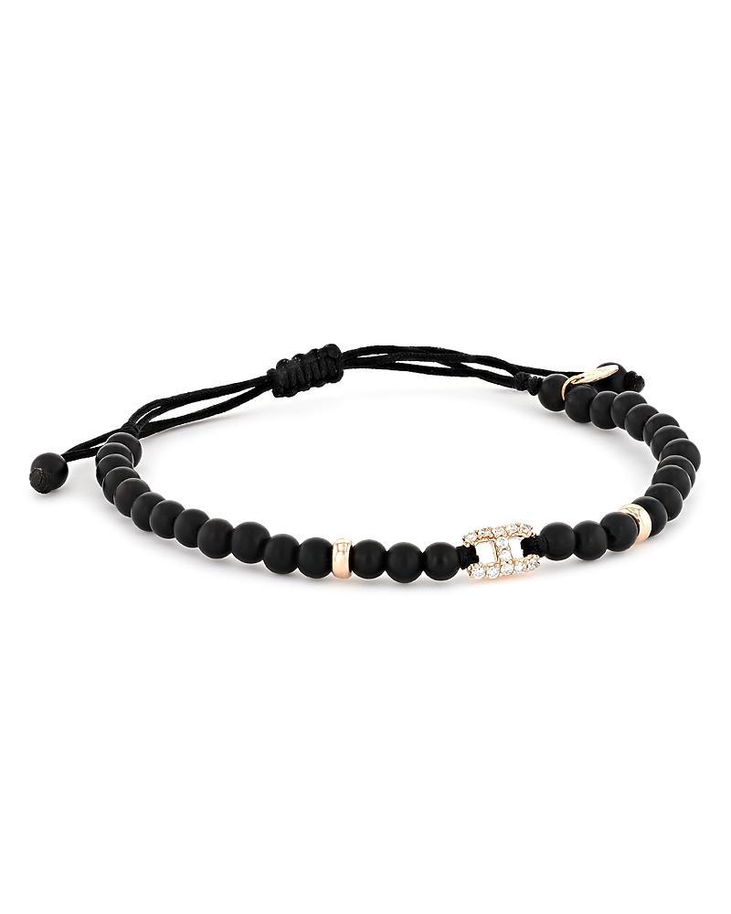 Executive 18K Rose Gold, Onyx, & 1.16 TCW Diamond Beaded Rope Bracelet Product Image