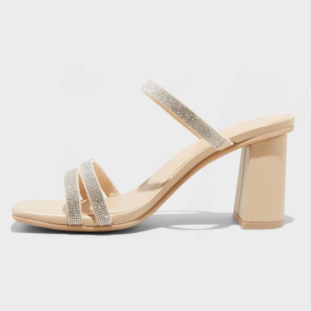 Womens Stacy Mule Heels - A New Day Silver 11W Product Image