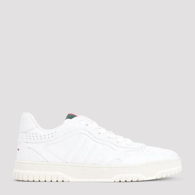 White Leather Re-web Trainers In Nude & Neutrals Product Image