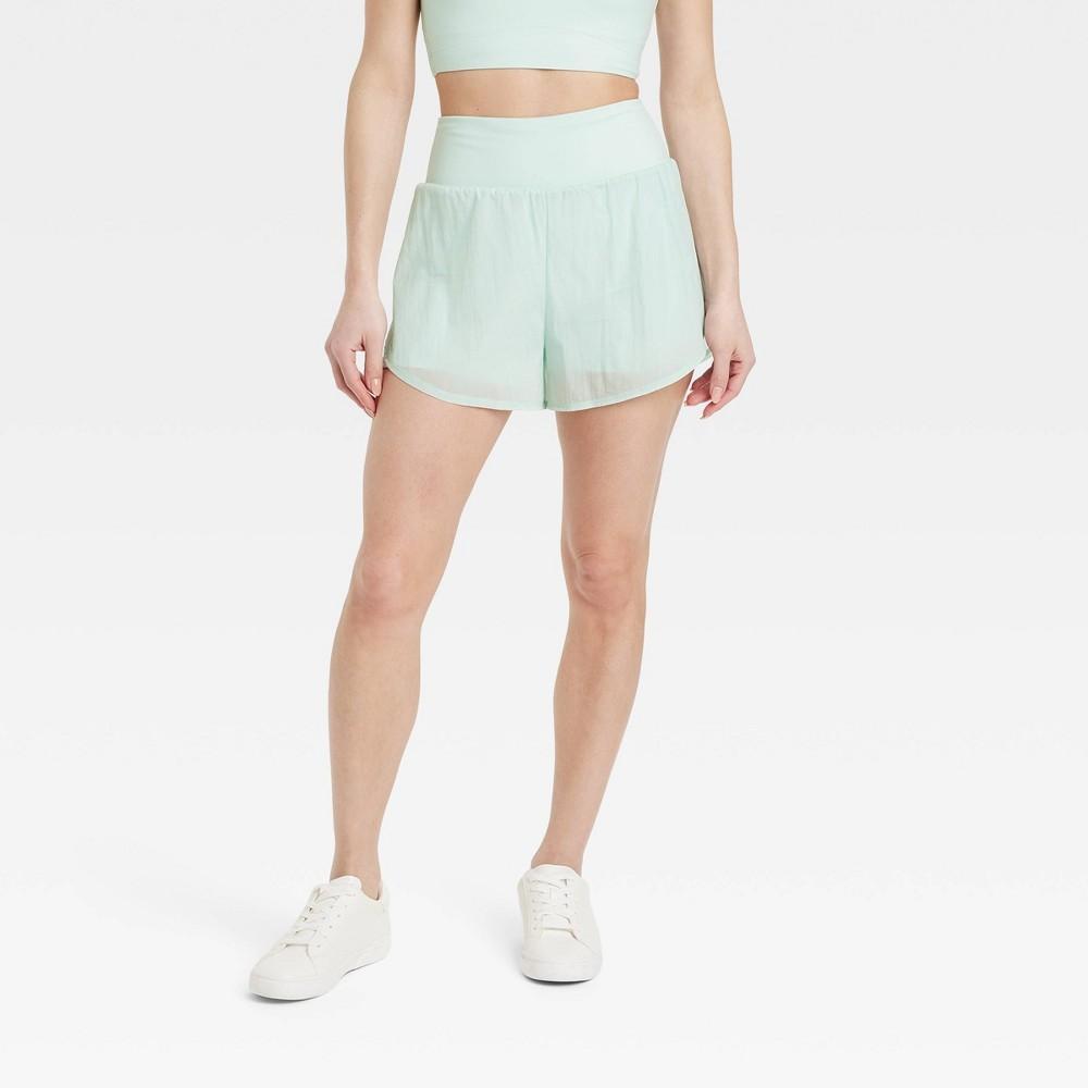 Womens Woven High-Rise 2-in-1 Run Shorts 3 - All In Motion Mint L Product Image