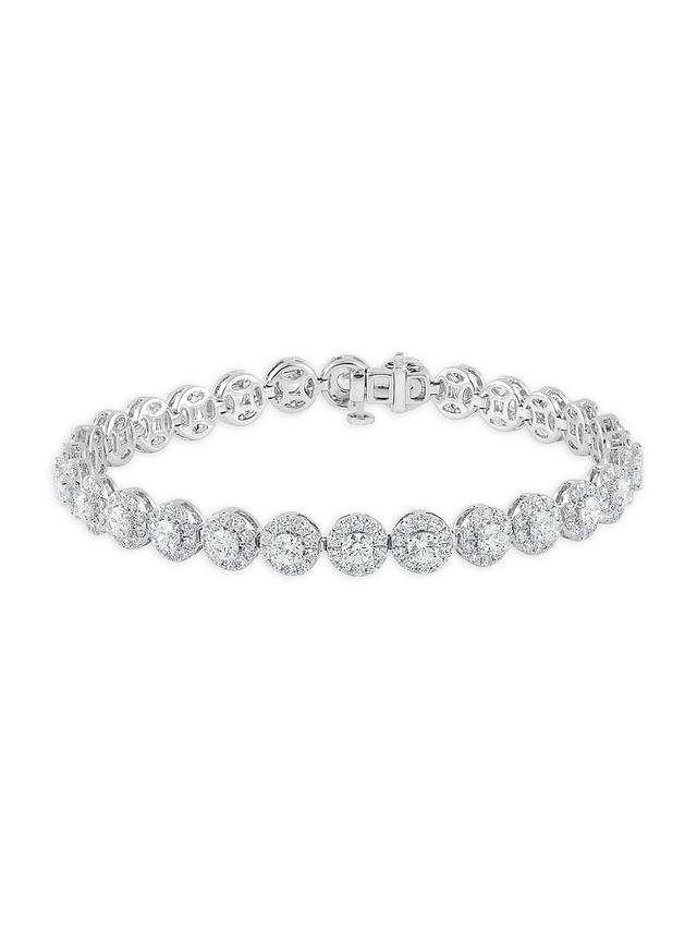 Womens 14K White Gold & 7 TCW Natural Diamond Halo Bracelet Product Image