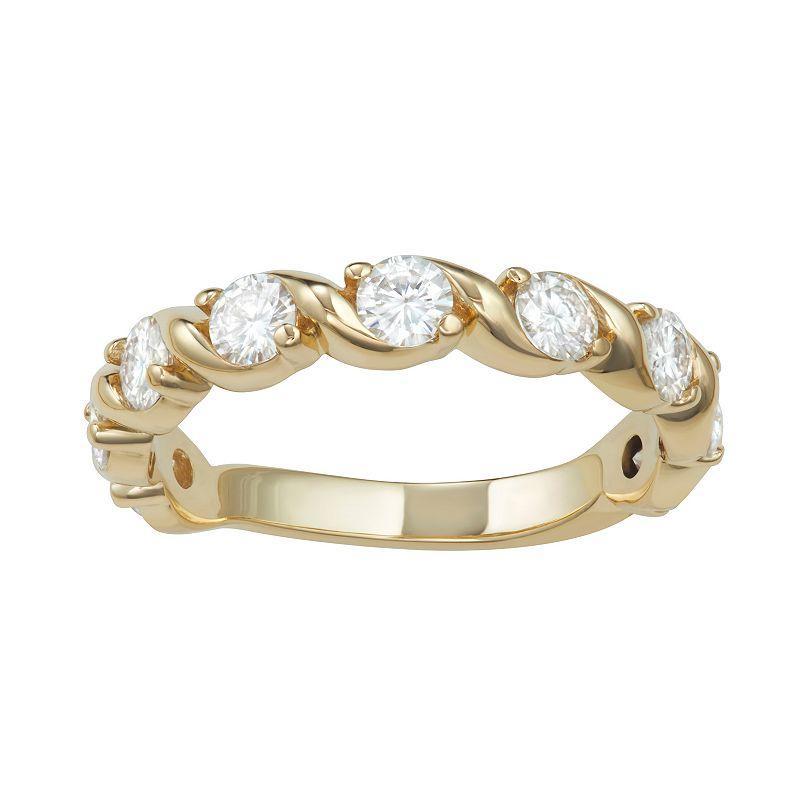 Charles & Colvard 0.90 Ct. T.w. Lab Created Moissanite Swirled Band In 14K Gold, White Product Image