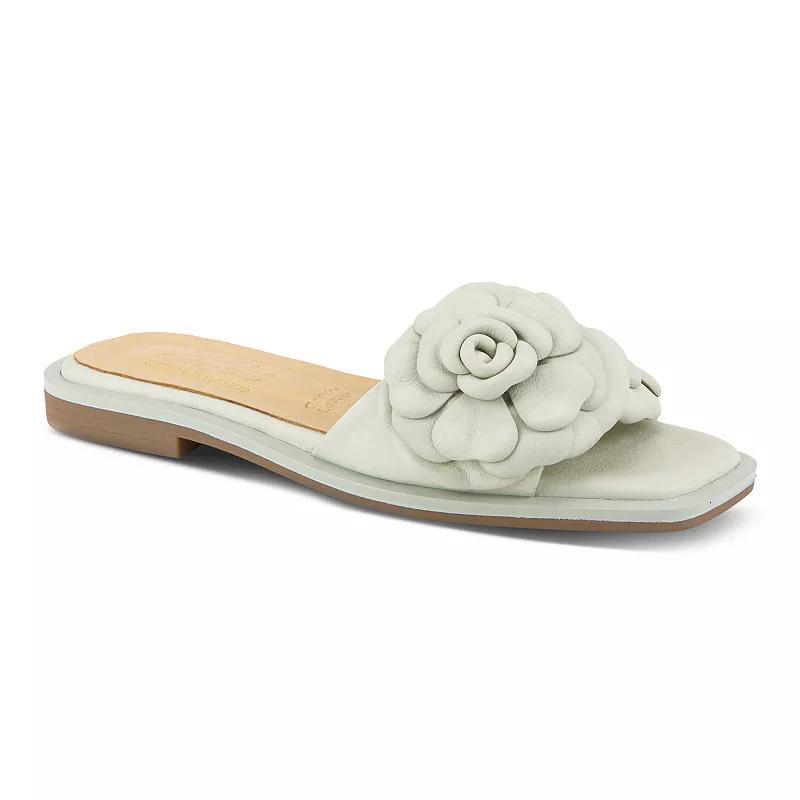 Spring Step Domonique Womens Leather Flower Slide Sandals Product Image