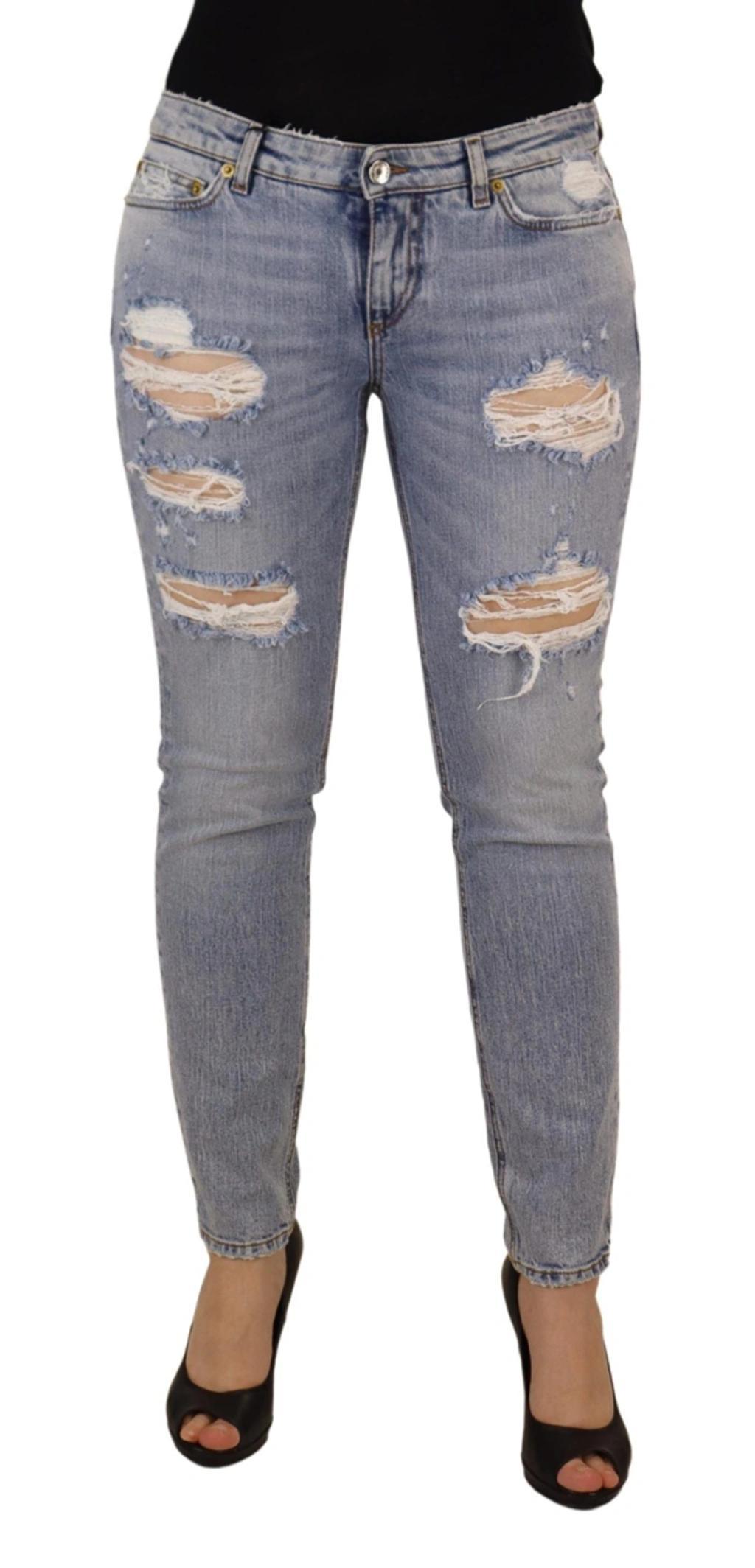 Skinny-fit Jeans With Rips In Blue product image