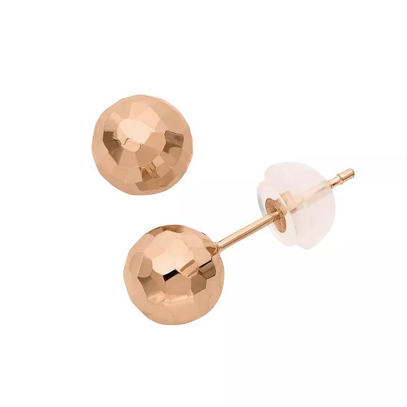 Jordan Blue 14k Gold Hammered Ball Stud Earrings, Womens, 14k White Gold Product Image