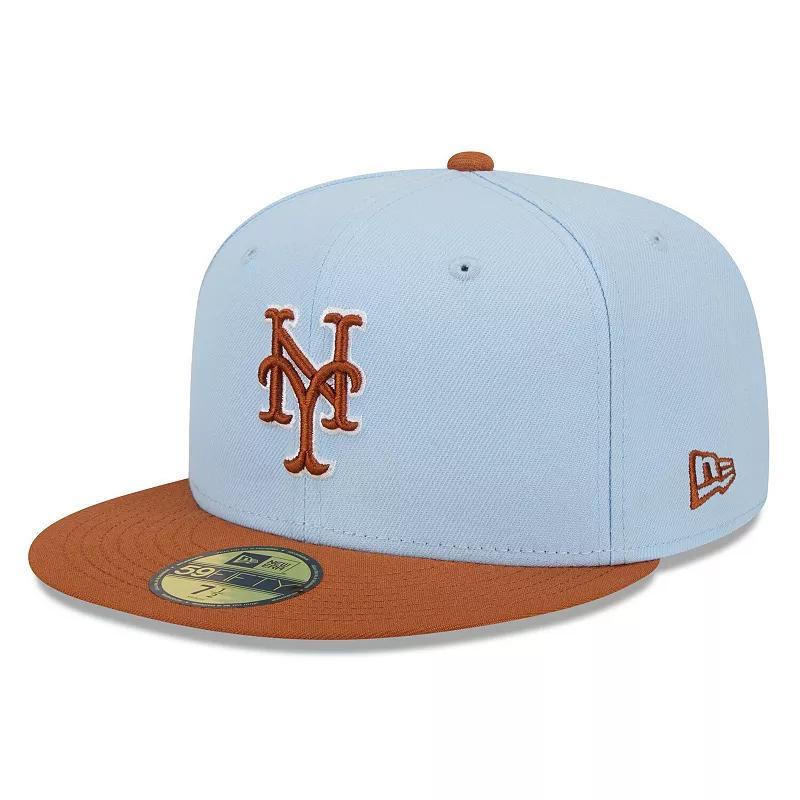 Mens New Era Blue/Brown New York Mets Spring Color Basic Two-Tone 59FIFTY Fitted Hat Product Image