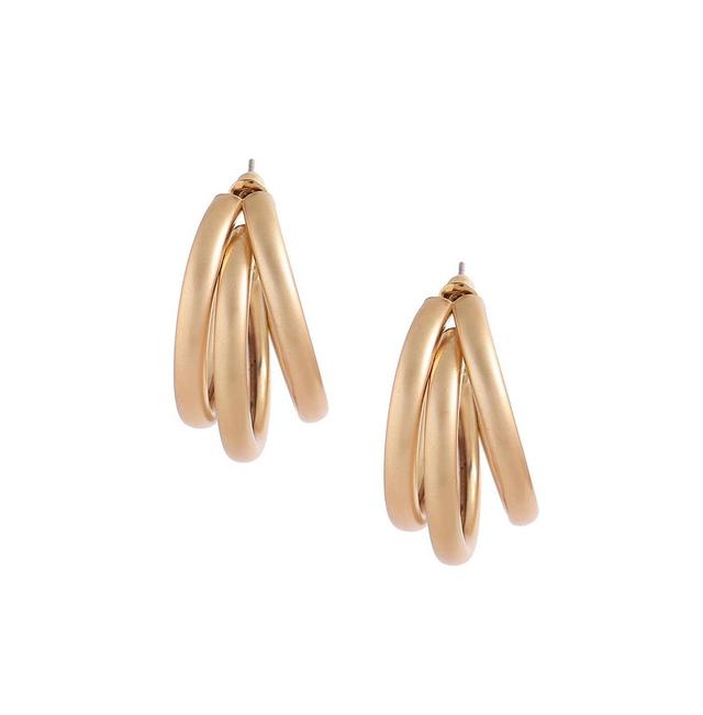 Sohi Womens Overlap Hoop Earrings Product Image