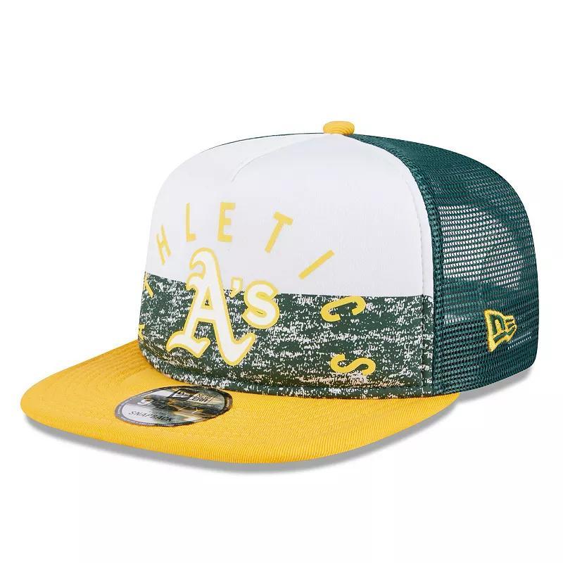 Mens New Era /Gold Oakland Athletics Team Foam Front A-Frame Trucker 9FIFTY Snapback Hat Product Image