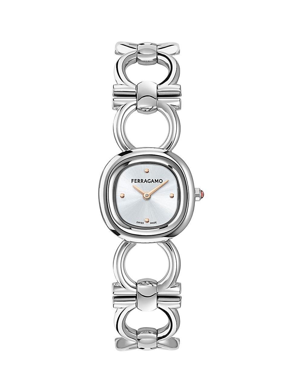 Womens Double Gancini Stainless Steel Bracelet Watch/25MM Product Image