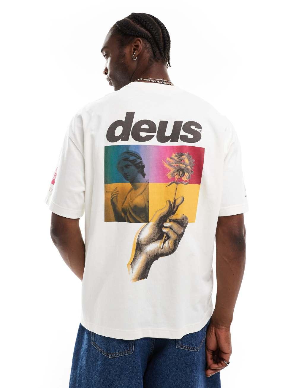 Deus Ex Machina dig u heavyweight t-shirt in white  Product Image