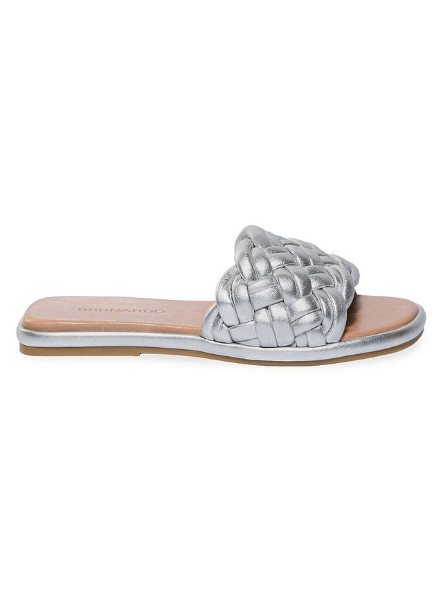 Womens Troy Metallic Leather Woven Sandals Product Image