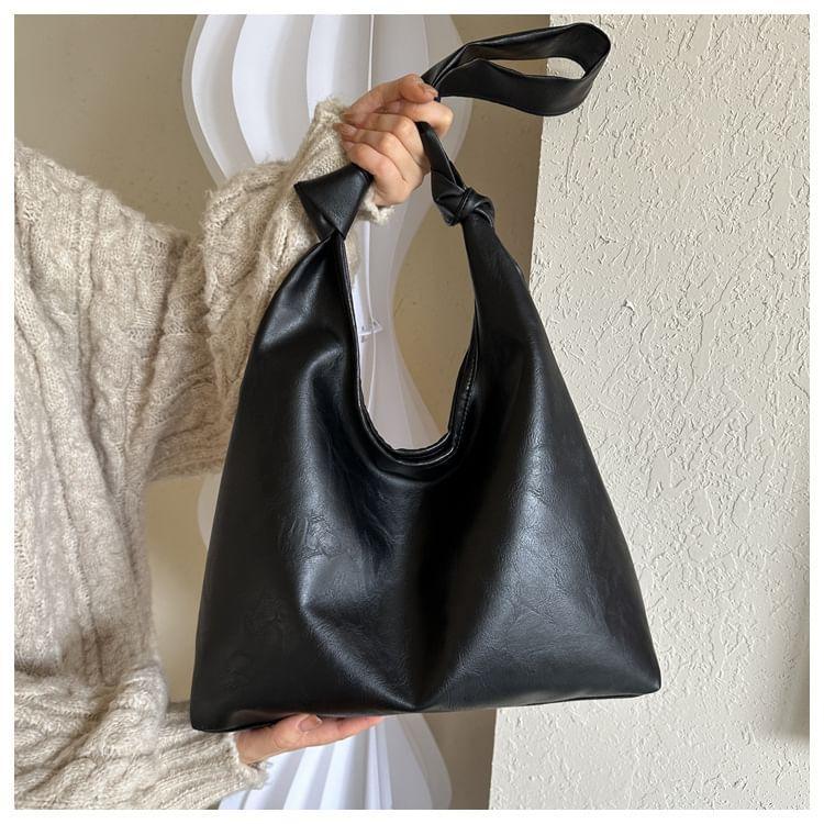 Simple Knotted Faux Leather Shoulder Bag Product Image