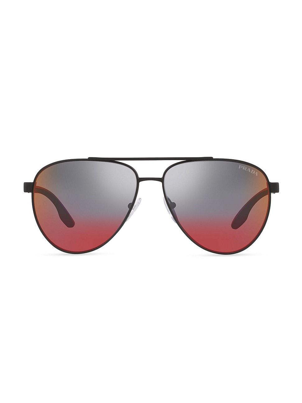 Mens 61MM Linea Rossa Metal Sunglasses Product Image