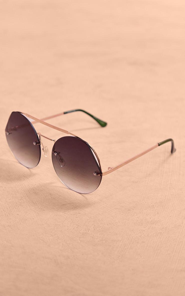 Green Round Lens Aviator Sunglasses Product Image