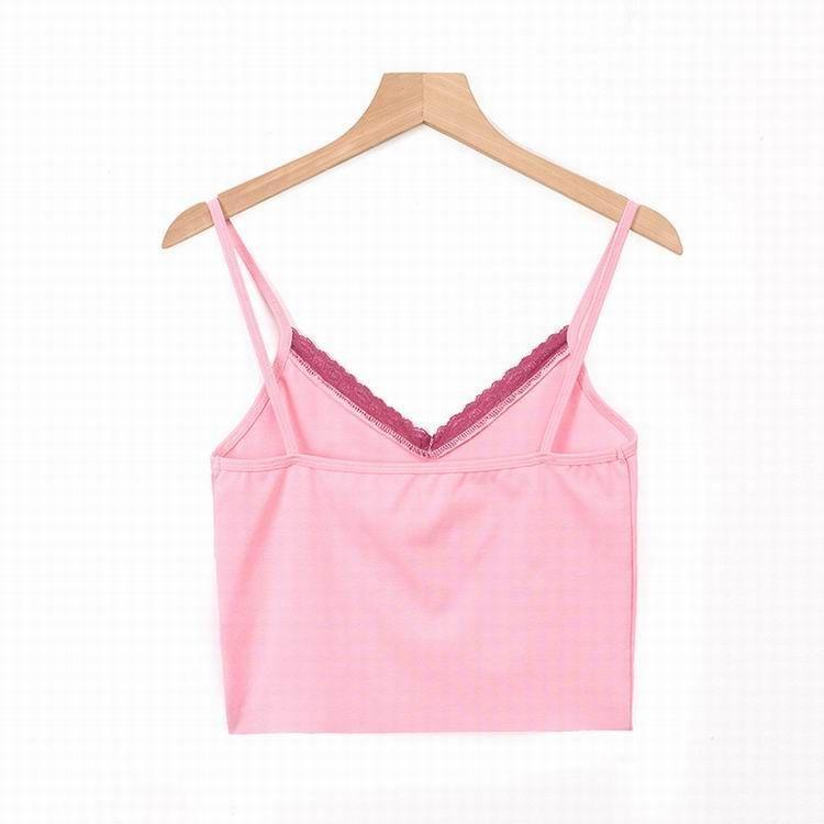 V-Neck Lace Trim Crop Camisole Product Image