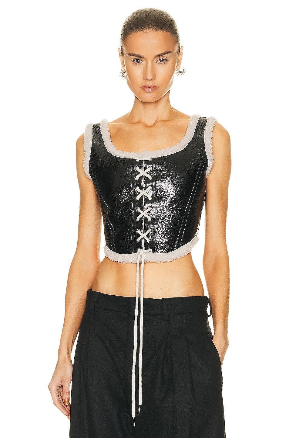 Jean Paul Gaultier Center Zip Bustier Top in Black Product Image