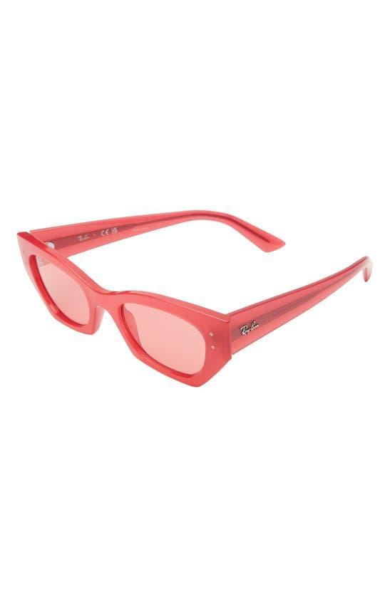 RAY BAN Ray-ban Zena Butterfly Sunglasses, 52mm In Red/red Solid Product Image