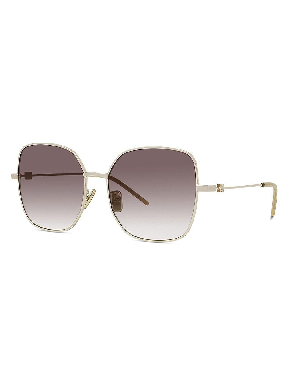 Givenchy Unisex GV Speed 58mm Butterfly Sunglasses - Shiny Light Gold/Brown Product Image