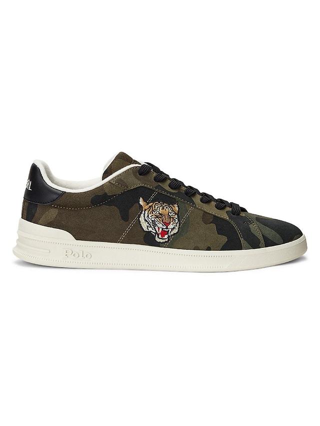 Polo Ralph Lauren Mens Heritage Court Ii Tiger Suede Sneaker - Black Product Image