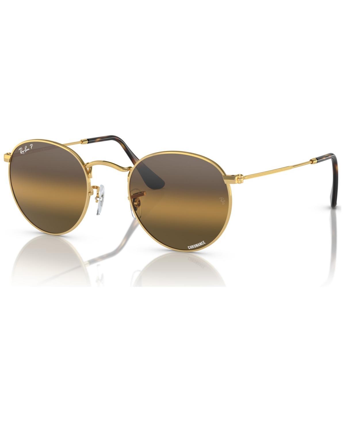 Ray-Ban Mens Round Metal Chromance Polarized Sunglasses, Mirror Gradient RB3447 Product Image