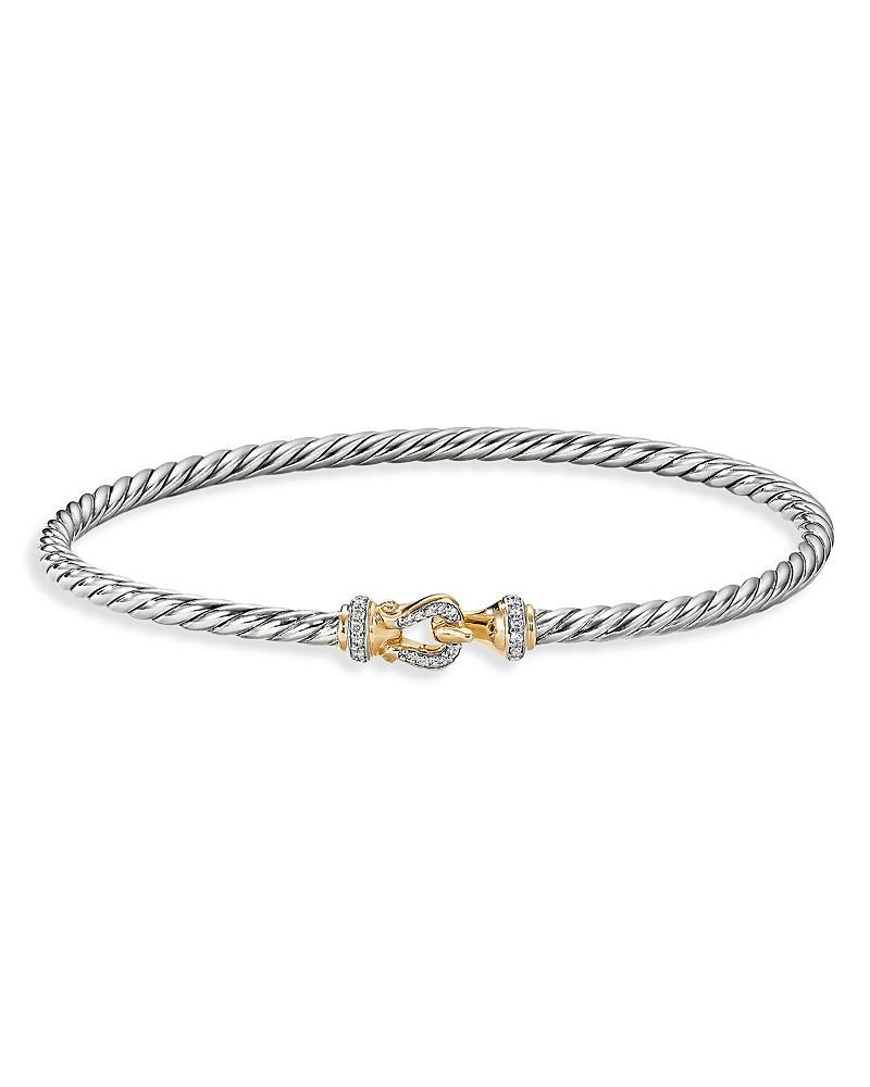 Womens Buckle Bracelet with 18K Yellow Gold and Pav Diamonds Product Image