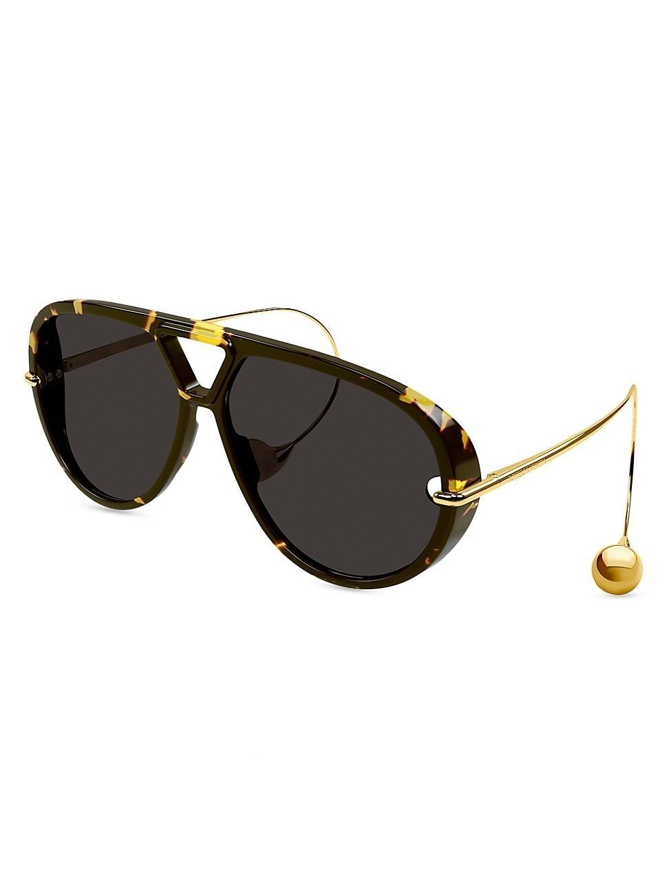 Geometric Acetate & Metal Alloy Aviator Sunglasses Product Image