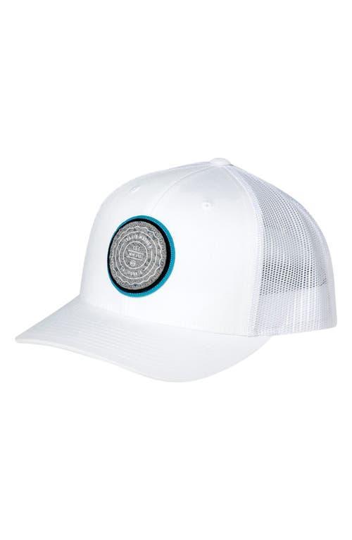 Mens Travis Mathew White The Patch Trucker Snapback Hat Product Image