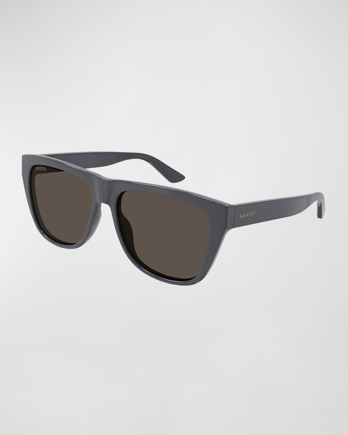 Mens Logo Rectangle Acetate Sunglasses Product Image