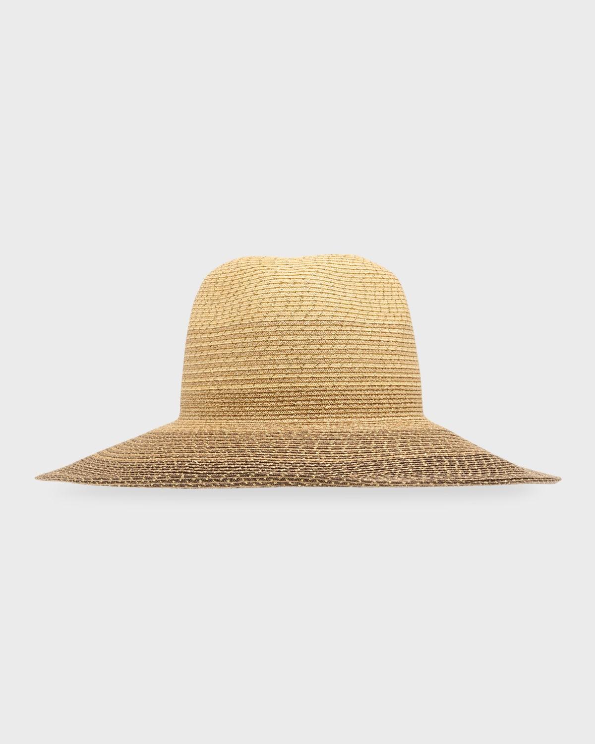 Emmanuelle Metallic Two-Tone Paper Straw Fedora Product Image