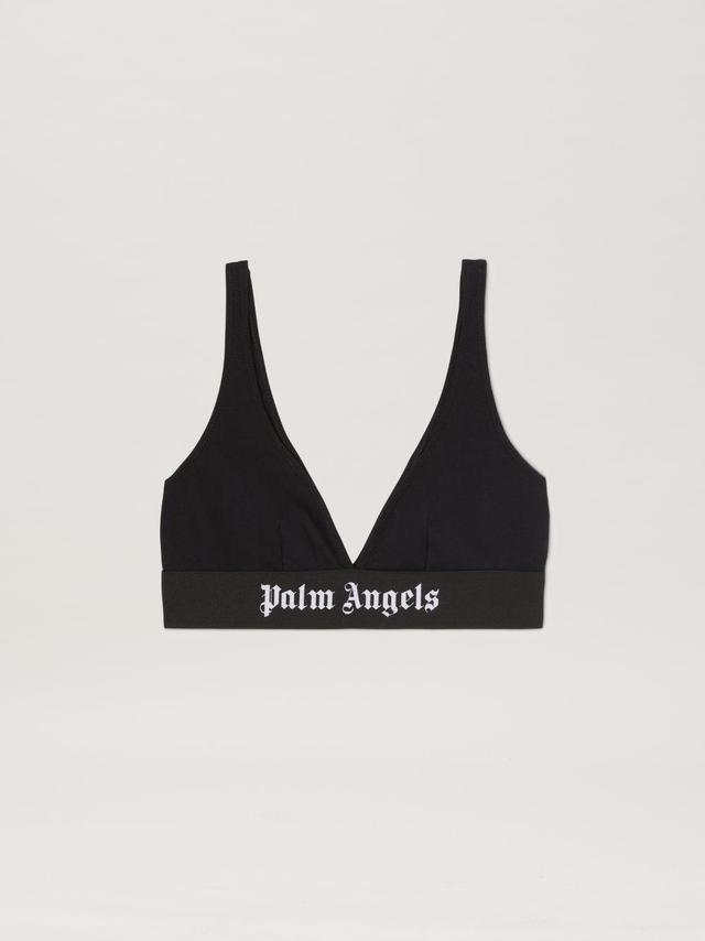 Classico Logo Triangle Bra in black  - Palm Angels® Official  Product Image