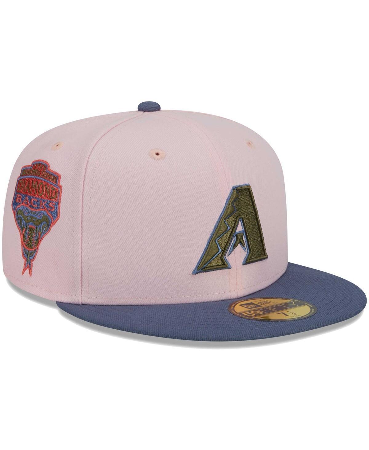 Mens New Era Pink Arizona Diamondbacks Olive Undervisor 59FIFTY Fitted Hat - Pink Product Image