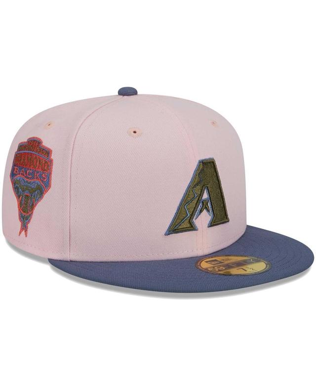 Mens New Era Pink Arizona Diamondbacks Olive Undervisor 59FIFTY Fitted Hat - Pink Product Image