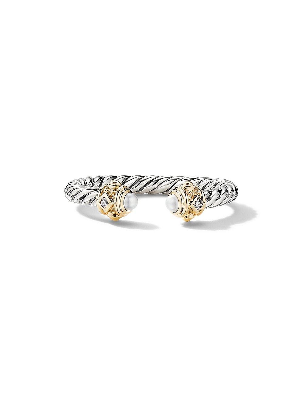 David Yurman Renaissance Color Ring with Pearls, 14K Yellow Gold and Diamonds, 2.3mm Product Image