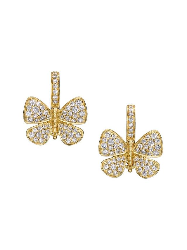 Womens 18K Gold Snow Butterfly Earrings Product Image