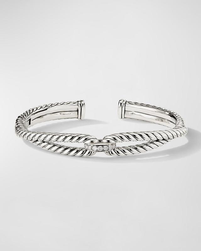 Womens Cable Loop Bracelet with Pav Diamonds Product Image