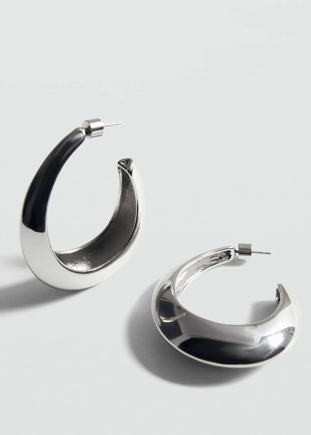 MANGO - Oval hoop earrings - One size - Women Product Image