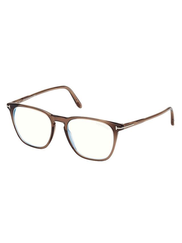 Mens 52MM Blue Block Square Glasses Product Image