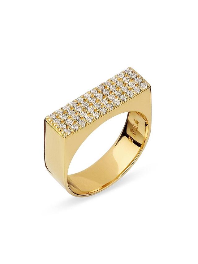 Womens Long Beach 18K Yellow Gold & Diamond Bar Ring Product Image