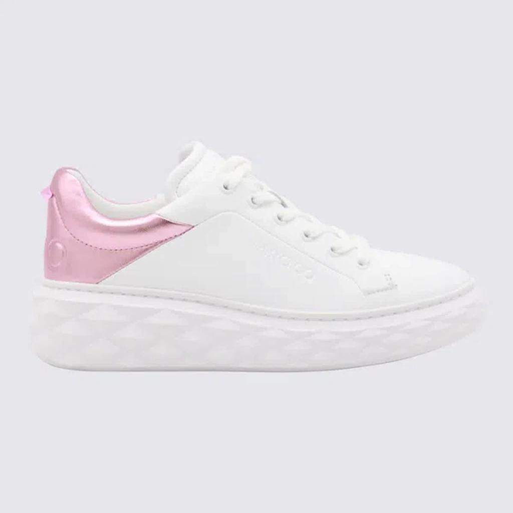 Diamond Maxi Metallic-effect Sneakers In V White/pink Sherbet Product Image