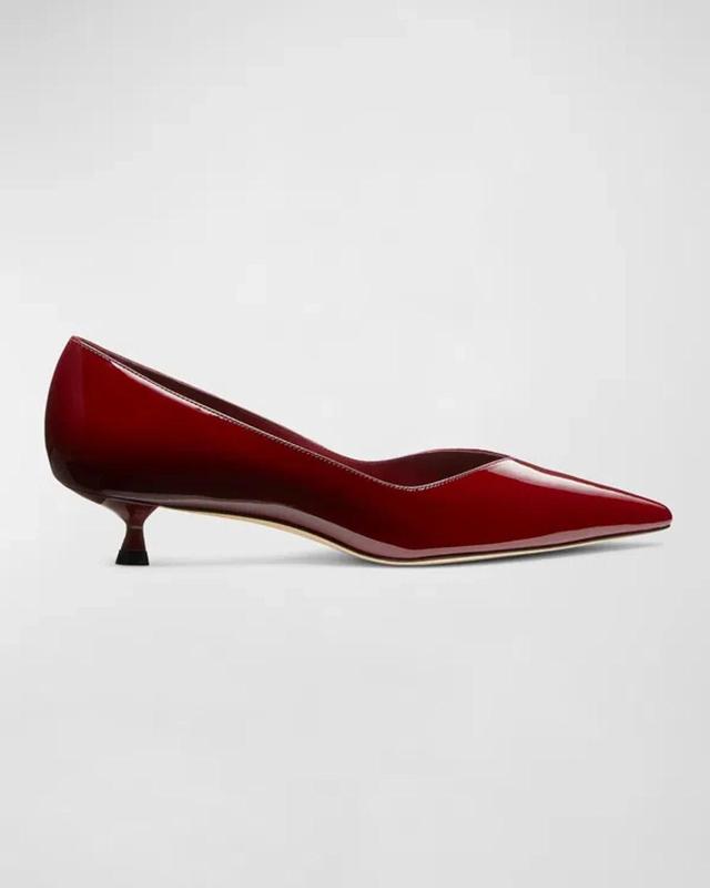 Eva Patent Kitten-heel Pumps In Rosewood Product Image