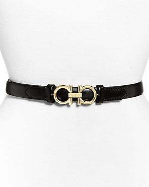 FERRAGAMO Double Gancio Reversible Leather Belt Product Image