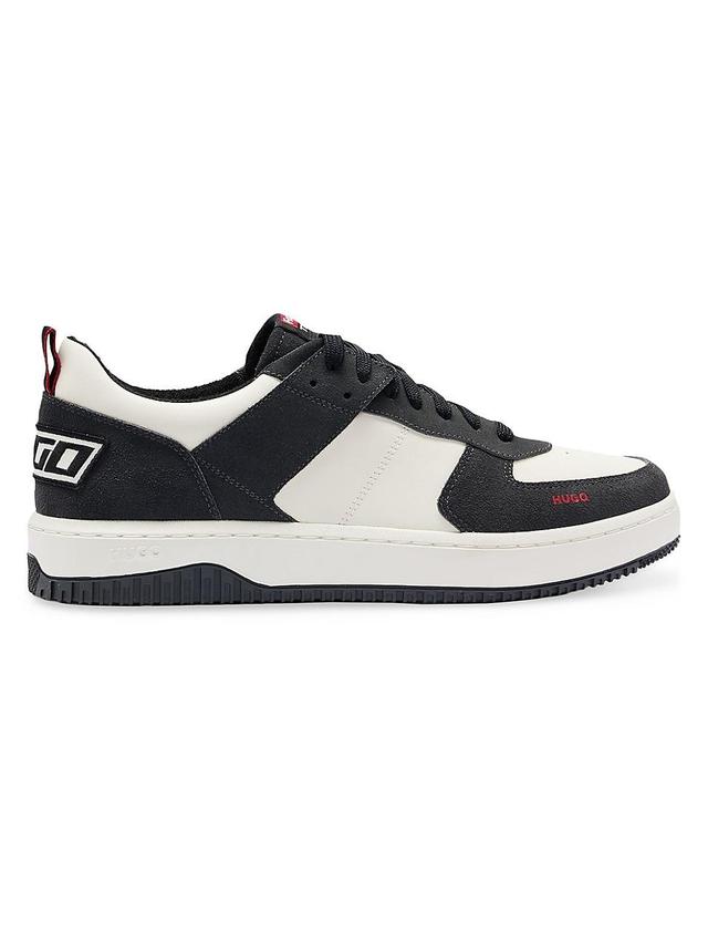 Mens Low-Top Trainers Sneakers in Faux Leather and Suede Product Image