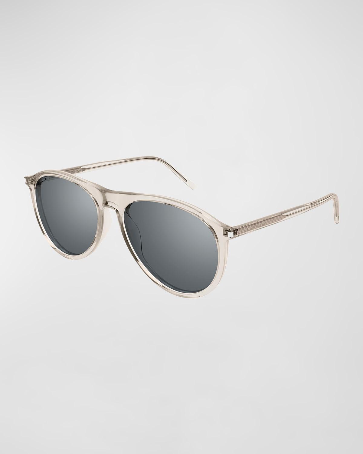 Mens Thin Acetate 56MM Pilot Sunglasses Product Image