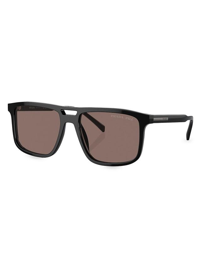 Mens 58MM Rectangular Sunglasses Product Image