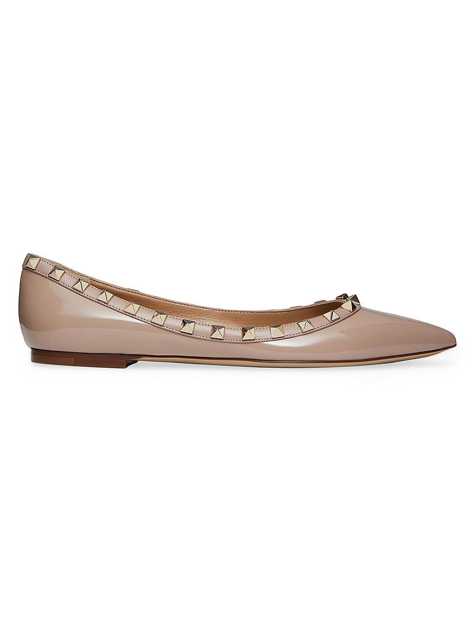 Womens Patent Rockstud Ballet Flats product image