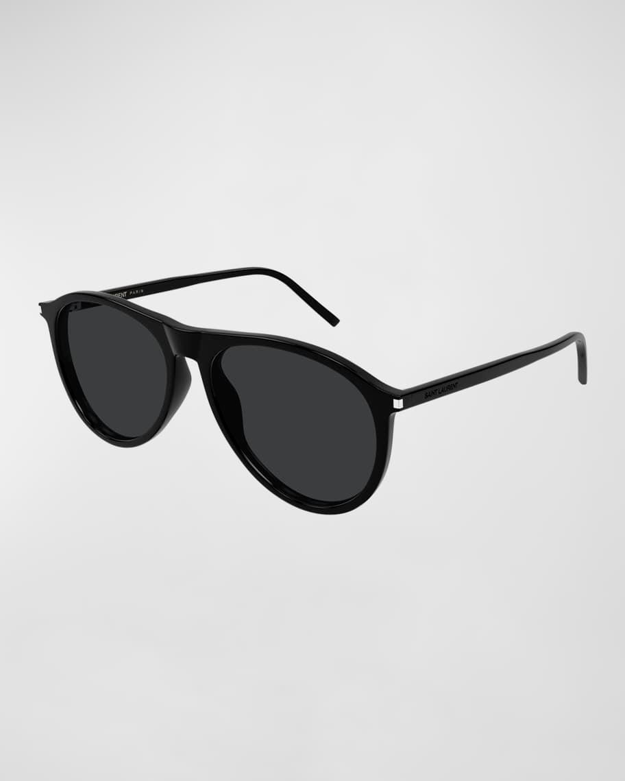 Mens Thin Acetate 56MM Pilot Sunglasses Product Image