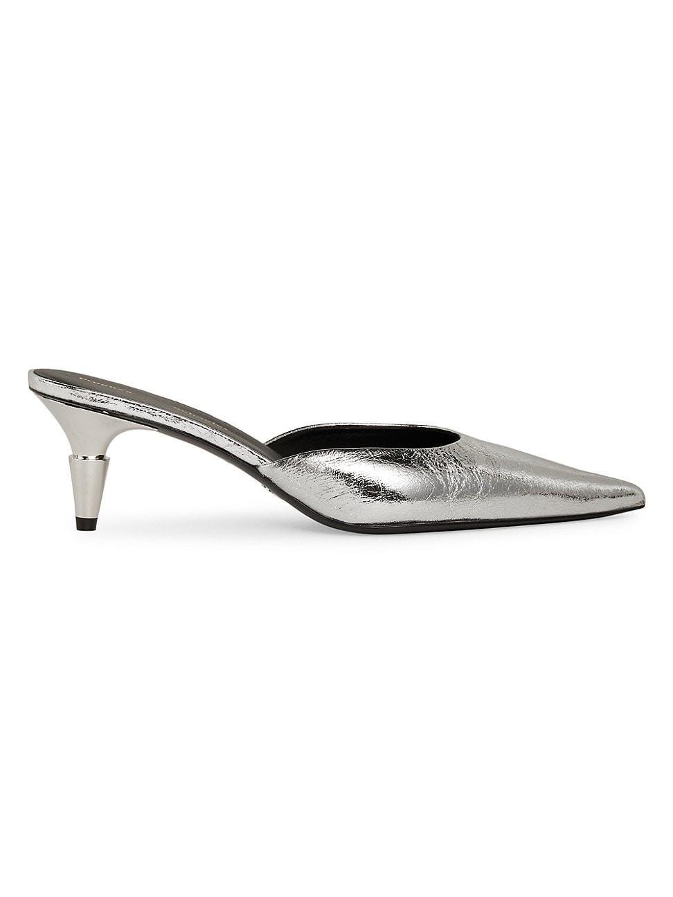 Womens 65MM Spike-Heel Leather Mules Product Image