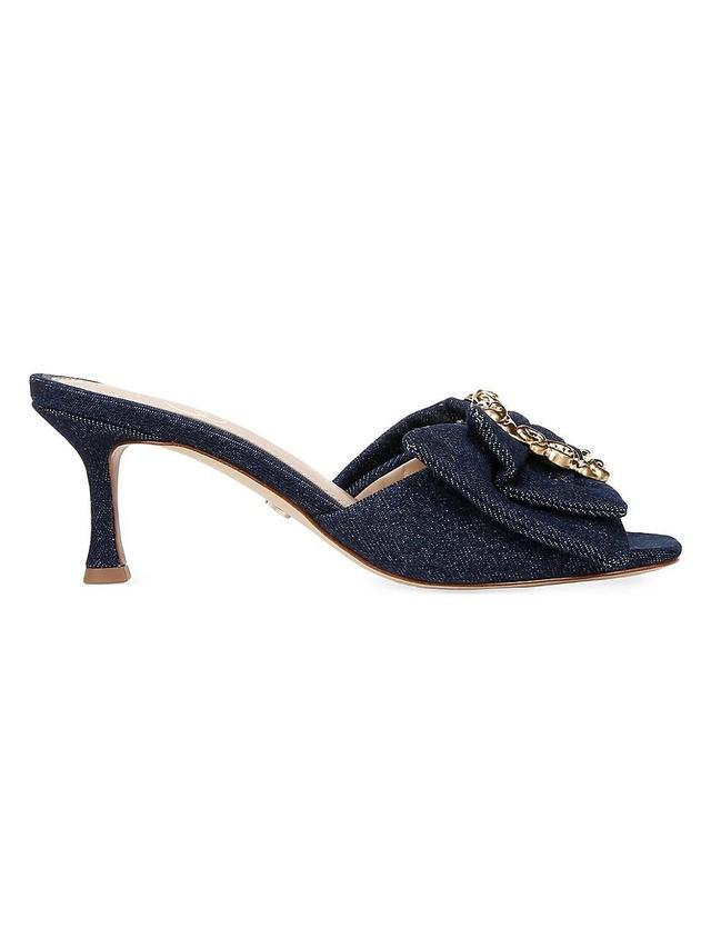 Sam Edelman Pietra Denim Buckle Detail Dress Mule Sandals Product Image