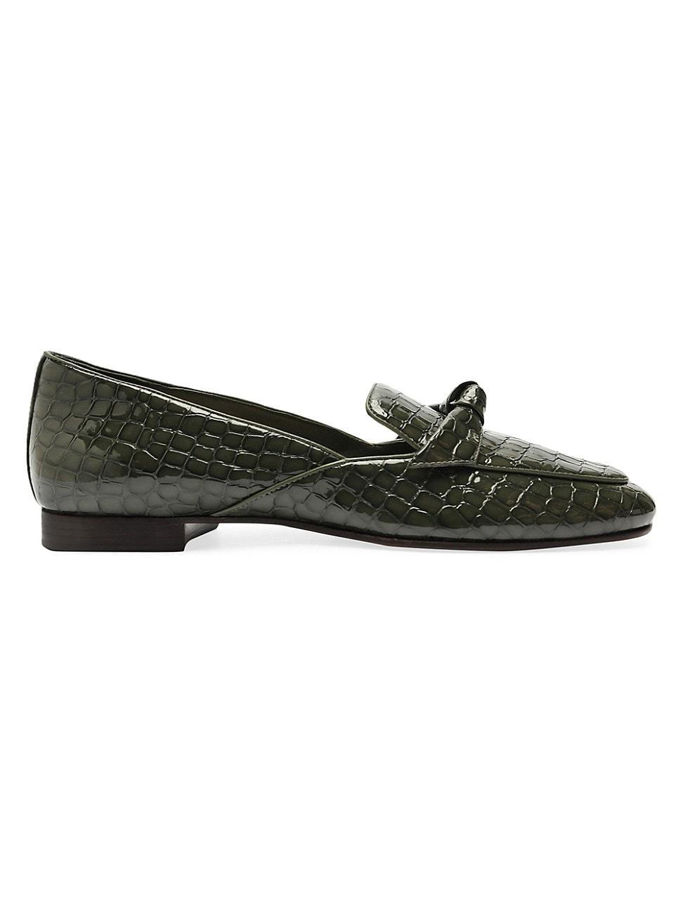 Womens Clarita Crocco Patent Leather Belgian Loafers Product Image